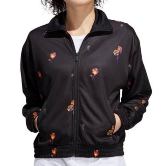 Adidas Floral Print track jacket Size M. Excellent like new condition. - Picture 2 of 5